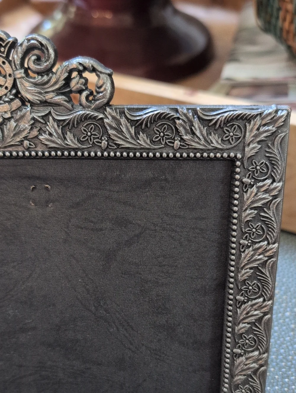 Ornate Silver Metal Decorative Photo Frame Classic Accent 6.5